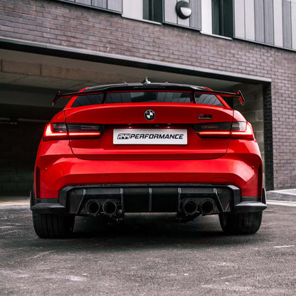 MHC+ BMW M3/M4 Performance Style Rear Diffuser In Pre Preg Carbon Fibre (G80/G81/G82/G83)