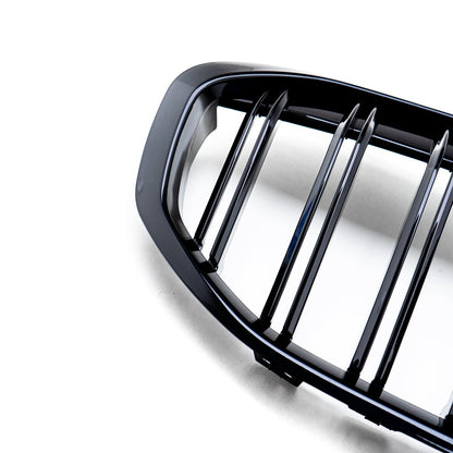 MHC Black BMW 1 Series Double Slat Front Grille In Gloss Black (F40)