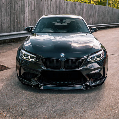 MHC Black BMW M2 CSM Style Front Splitter In Gloss Black (F87)