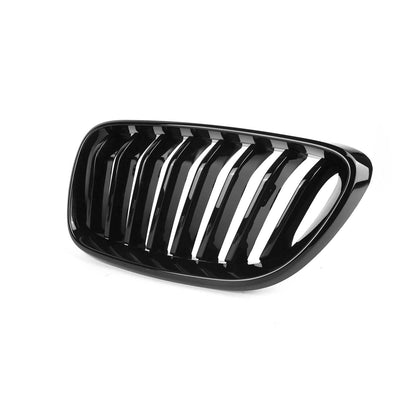 MHC Black BMW M2/2 Series Single Slat Front Grilles In Gloss Black (F87/F22/F23)