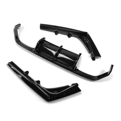 MHC Black BMW M3/M4 Aggressive 3 Piece Rear Diffuser In Gloss Black (F80/F82/F83)