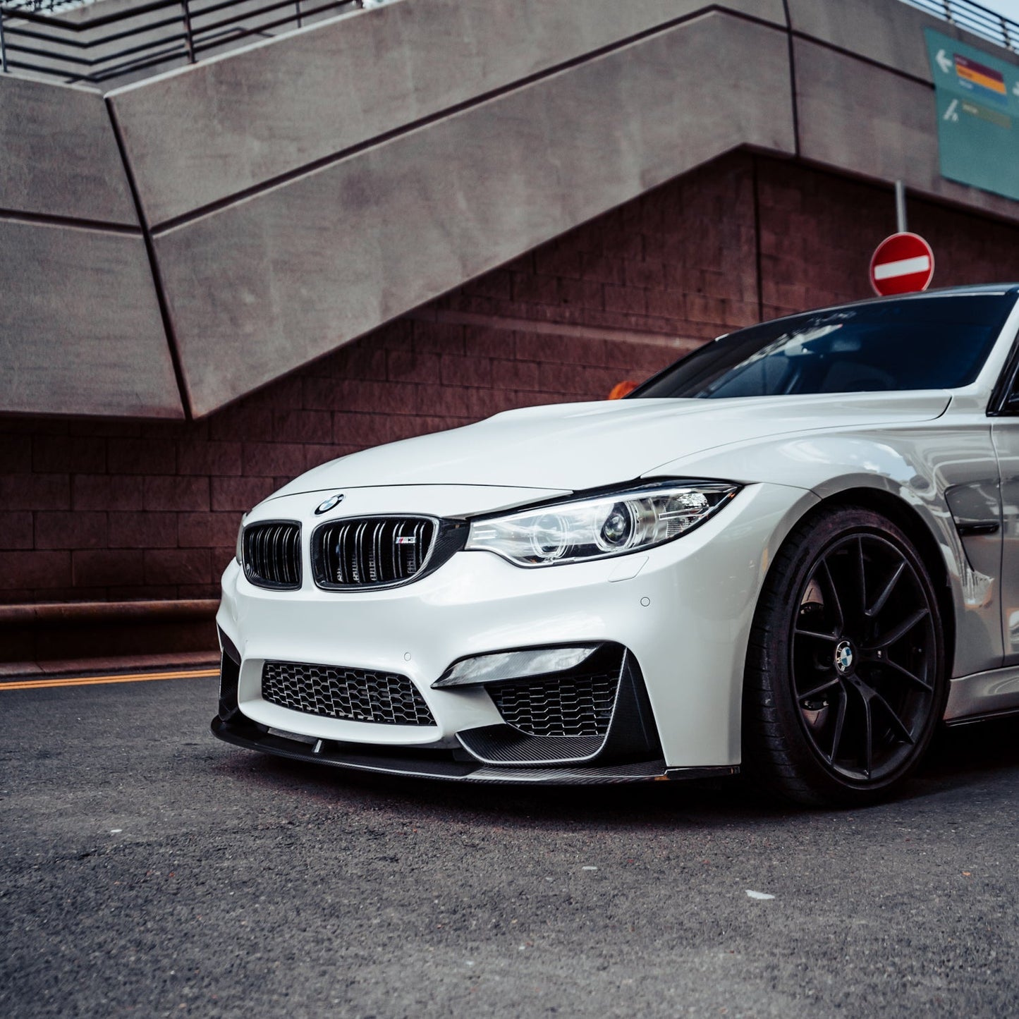 MHC+ BMW M3/M4 Performance Style Front Splitter In Gloss Pre Preg Carbon Fibre (F80/F82/F83)