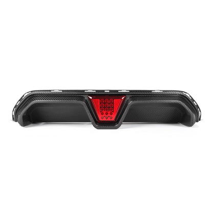 MHC+ BMW M5 LCI CS Style Rear Diffuser With LED In Pre Preg Gloss Carbon Fibre (F90)