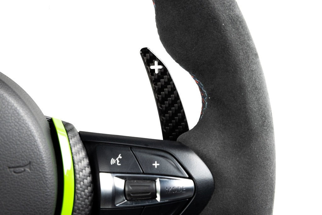 MadTrace F-Chassis Clubsport Magnetic Shift Paddle Set - Gloss Carbon-Interior-Silicon Valley Bimmer