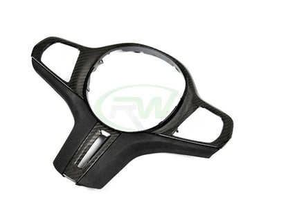 RW Carbon BMW 8 Series M8 Carbon Fiber Alcantara Steering Wheel Trim-Interior-Silicon Valley Bimmer