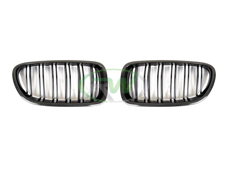 RW Carbon BMW F10 Carbon Fiber Double Slat Grilles-Exterior-Silicon Valley Bimmer
