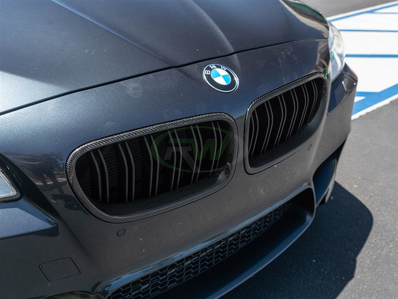 RW Carbon BMW F10 Carbon Fiber Double Slat Grilles-Exterior-Silicon Valley Bimmer