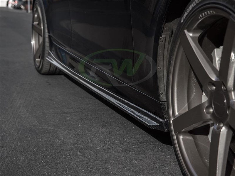 RW Carbon BMW F10 F11 3D Style Carbon Fiber Side Skirt Extensions-Exterior-Silicon Valley Bimmer