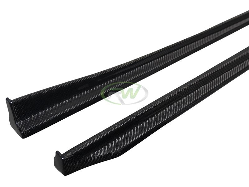 RW Carbon BMW F10 F11 3D Style Carbon Fiber Side Skirt Extensions-Exterior-Silicon Valley Bimmer