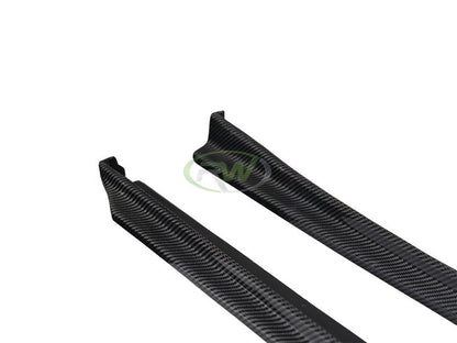 RW Carbon BMW F10 F11 3D Style Carbon Fiber Side Skirt Extensions-Exterior-Silicon Valley Bimmer