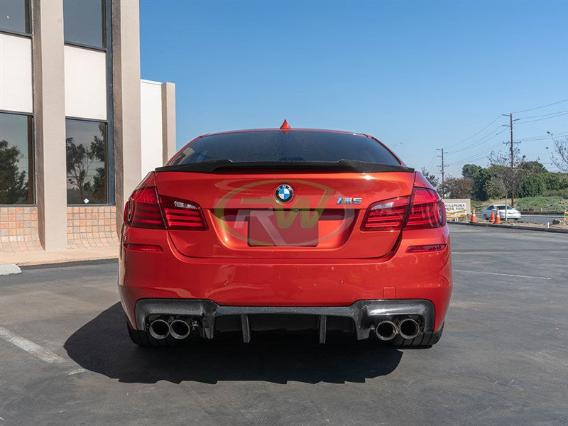 RW Carbon BMW F10 M4 Style Carbon Fiber Trunk Spoiler-Exterior-Silicon Valley Bimmer