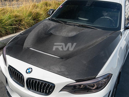 RW Carbon BMW F20 F22 F87 M2 GTS Style Carbon Fiber Hood-Exterior-Silicon Valley Bimmer