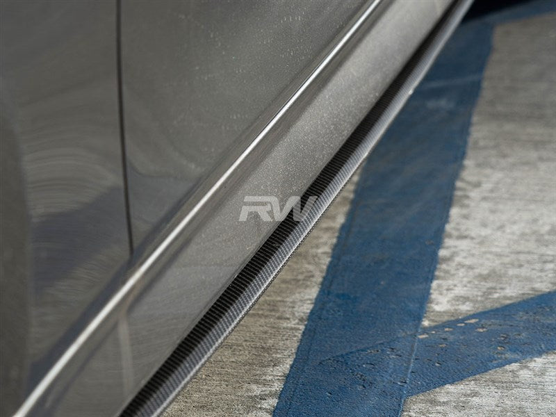 RW Carbon BMW F30 F31 Carbon Fiber Side Skirt Extensions-Exterior-Silicon Valley Bimmer