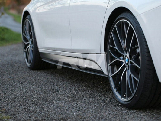 RW Carbon BMW F30 F31 Carbon Fiber Side Skirt Extensions-Exterior-Silicon Valley Bimmer