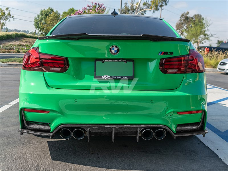 RW Carbon BMW F30 F80 M4 Style Carbon Fiber Trunk Spoiler-Exterior-Silicon Valley Bimmer