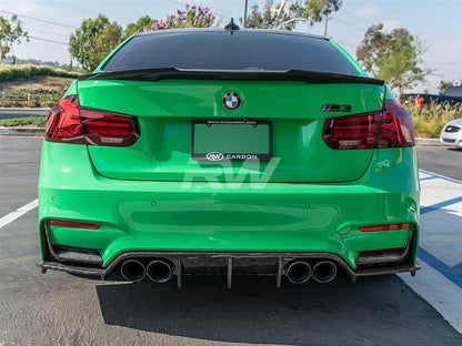 RW Carbon BMW F30 F80 M4 Style Carbon Fiber Trunk Spoiler-Exterior-Silicon Valley Bimmer