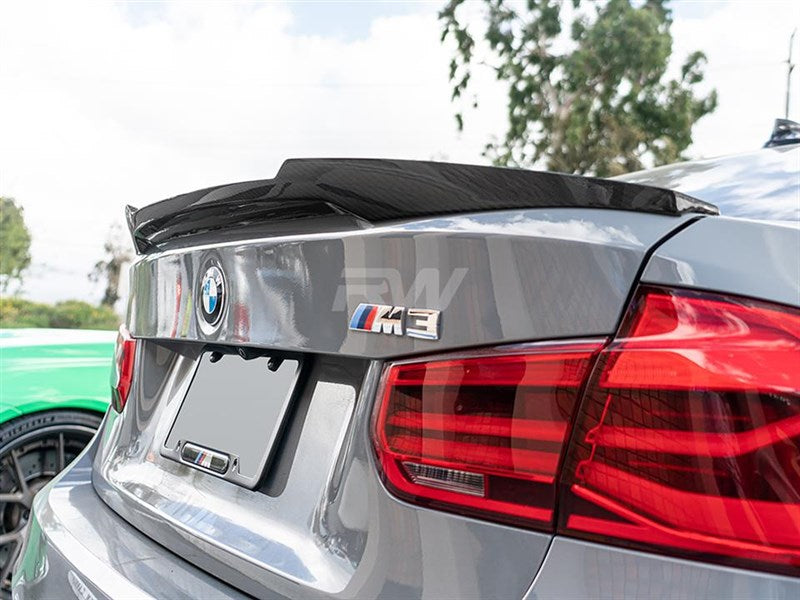 RW Carbon BMW F30 F80 M4 Style Carbon Fiber Trunk Spoiler-Exterior-Silicon Valley Bimmer
