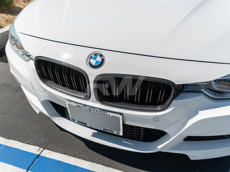 RW Carbon BMW F30/F31 Double Slat Carbon Fiber Grilles-Exterior-Silicon Valley Bimmer