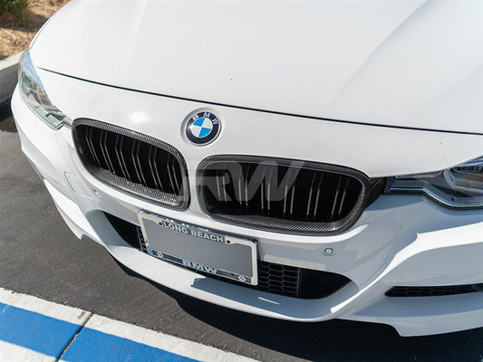 RW Carbon BMW F30/F31 Double Slat Carbon Fiber Grilles-Exterior-Silicon Valley Bimmer