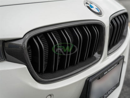 RW Carbon BMW F30/F31 Double Slat Carbon Fiber Grilles-Exterior-Silicon Valley Bimmer