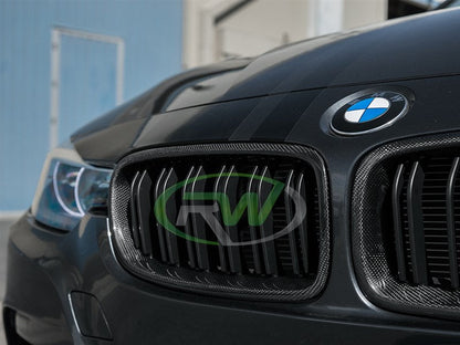 RW Carbon BMW F30/F31 Double Slat Carbon Fiber Grilles-Exterior-Silicon Valley Bimmer