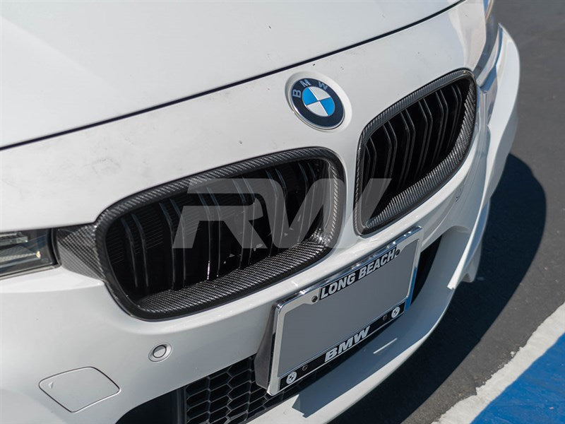 RW Carbon BMW F30/F31 Double Slat Carbon Fiber Grilles-Exterior-Silicon Valley Bimmer