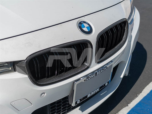 RW Carbon BMW F30/F31 Double Slat Carbon Fiber Grilles-Exterior-Silicon Valley Bimmer