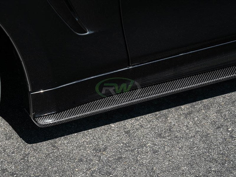 RW Carbon BMW F32 F33 F36 Carbon Fiber Side Skirt Extensions-Exterior-Silicon Valley Bimmer