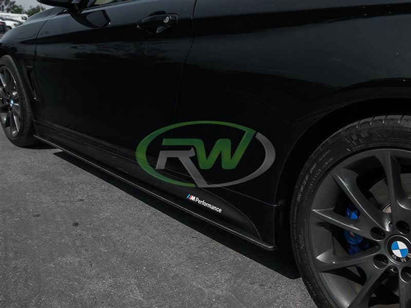 RW Carbon BMW F32 F33 F36 Carbon Fiber Side Skirt Extensions-Exterior-Silicon Valley Bimmer