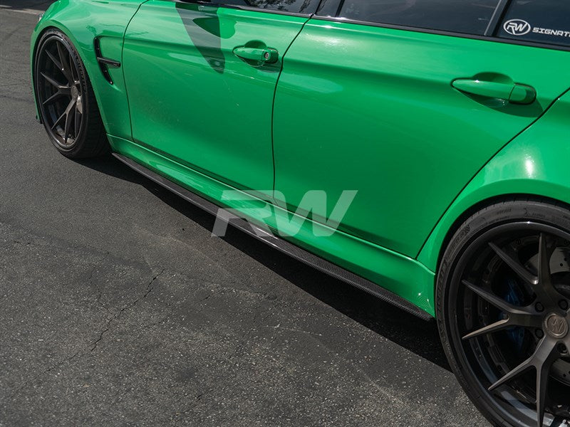 RW Carbon BMW F80 M3 3D Style CF Side Skirt Extensions-Exterior-Silicon Valley Bimmer