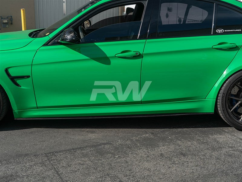 RW Carbon BMW F80 M3 3D Style CF Side Skirt Extensions-Exterior-Silicon Valley Bimmer