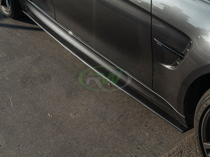 RW Carbon BMW F80 M3 Carbon Fiber Side Skirt Extensions-Exterior-Silicon Valley Bimmer