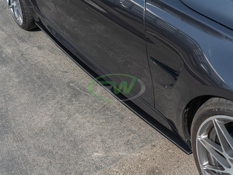 RW Carbon BMW F80 M3 Carbon Fiber Side Skirt Extensions-Exterior-Silicon Valley Bimmer