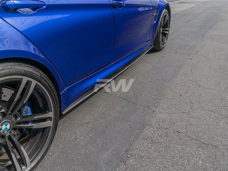 RW Carbon BMW F80 M3 Carbon Fiber Side Skirt Extensions-Exterior-Silicon Valley Bimmer