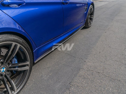 RW Carbon BMW F80 M3 Carbon Fiber Side Skirt Extensions-Exterior-Silicon Valley Bimmer