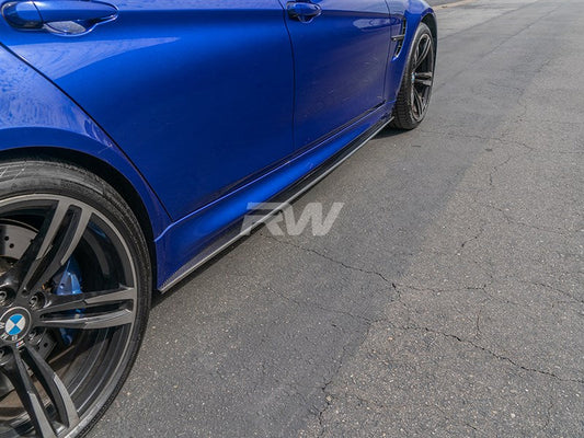 RW Carbon BMW F80 M3 Carbon Fiber Side Skirt Extensions-Exterior-Silicon Valley Bimmer