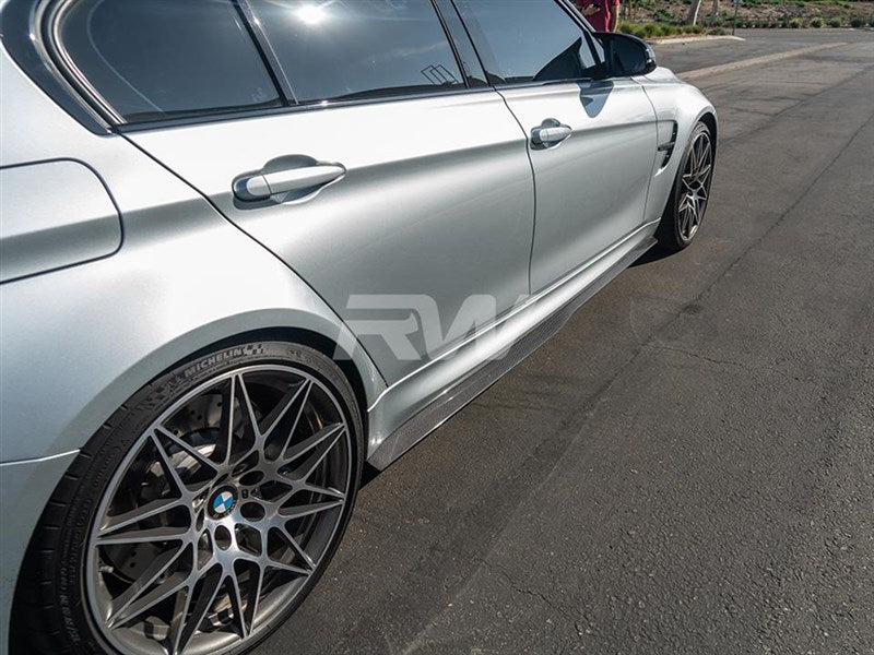 RW Carbon BMW F80 M3 GTX Carbon Fiber Side Skirt Extensions-Exterior-Silicon Valley Bimmer