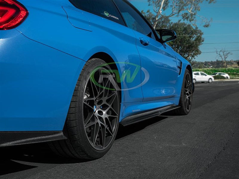 RW Carbon BMW F82/F83 M4 GTX Carbon Fiber Side Skirt Extensions-Exterior-Silicon Valley Bimmer