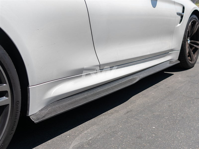 RW Carbon BMW F82/F83 M4 GTX Carbon Fiber Side Skirt Extensions-Exterior-Silicon Valley Bimmer