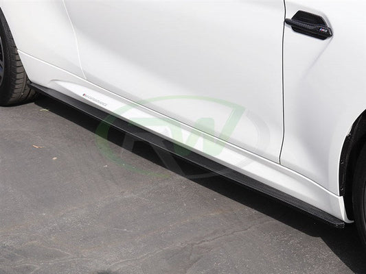 RW Carbon BMW F87 M2 Carbon Fiber Side Skirt Extensions-Exterior-Silicon Valley Bimmer
