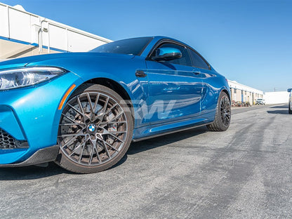 RW Carbon BMW F87 M2 Carbon Fiber Side Skirt Extensions-Exterior-Silicon Valley Bimmer