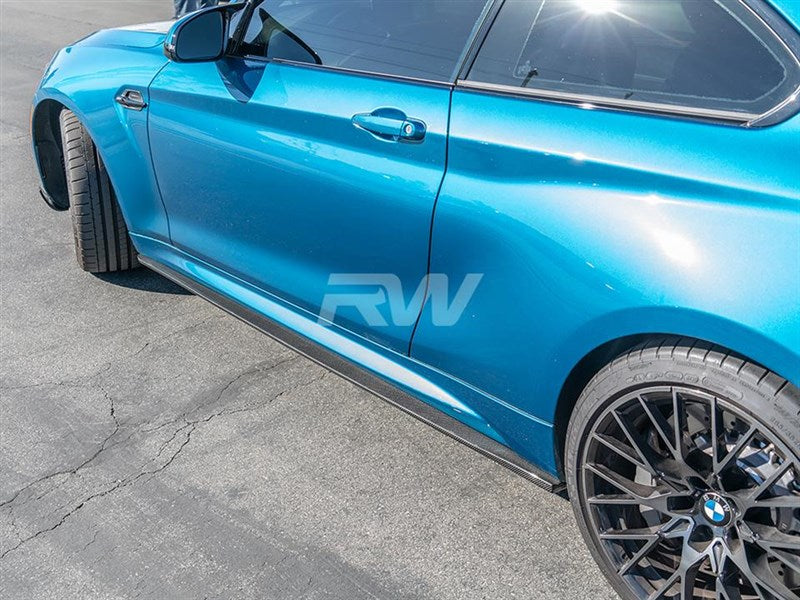RW Carbon BMW F87 M2 Carbon Fiber Side Skirt Extensions-Exterior-Silicon Valley Bimmer