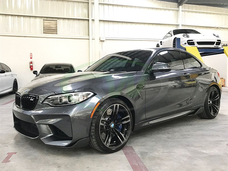 RW Carbon BMW F87 M2 Performance Style Front CF Splitters-Exterior-Silicon Valley Bimmer