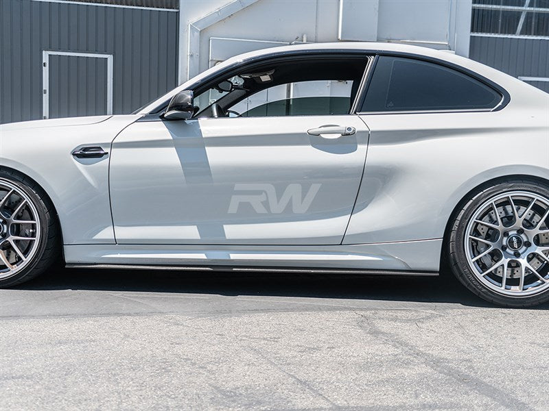 RW Carbon BMW F87 M2 RWS Carbon Fiber Side Skirt Extensions-Exterior-Silicon Valley Bimmer