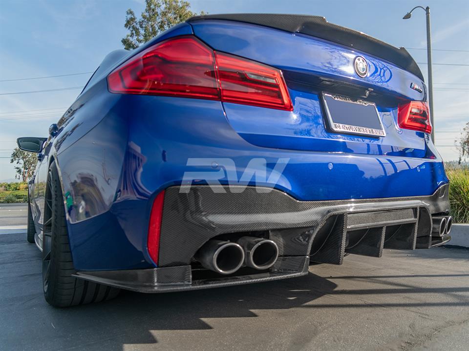 RW Carbon BMW F90 M5 RWS Carbon Fiber Rear Diffuser-Exterior-Silicon Valley Bimmer
