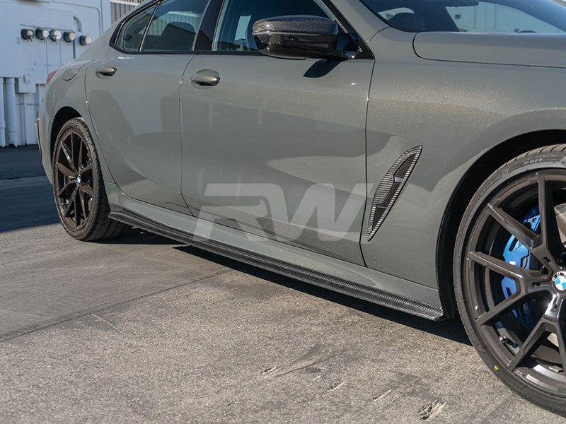RW Carbon BMW G16/F93 M8 Gran Coupe CF Side Skirt Extensions-Exterior-Silicon Valley Bimmer
