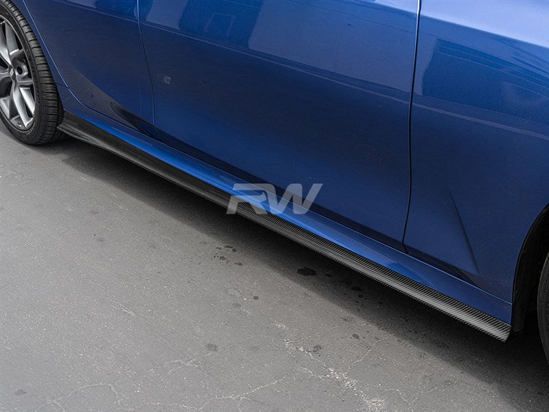 RW Carbon BMW G20 3-Series K Style Carbon Fiber Side Skirt Extensions-Exterior-Silicon Valley Bimmer