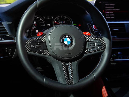 RW Carbon BMW G20 Carbon Fiber Alcantara Steering Wheel Trim-Interior-Silicon Valley Bimmer