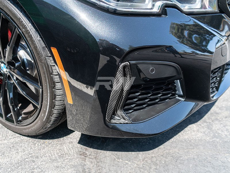RW Carbon BMW G20 M340i M-Sport Carbon Fiber Front Bumper Grille Trims-Exterior-Silicon Valley Bimmer