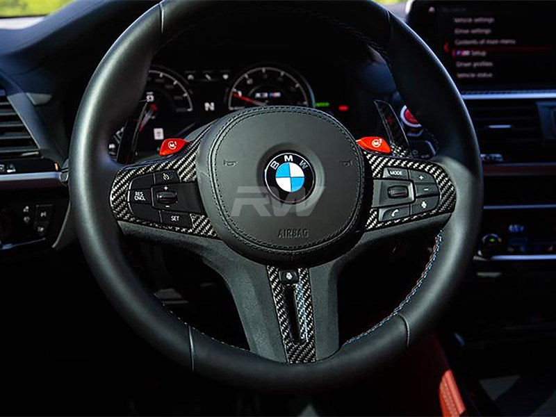 RW Carbon BMW G22 G29 G42 CF Alcantara Steering Wheel Trim-Interior-Silicon Valley Bimmer